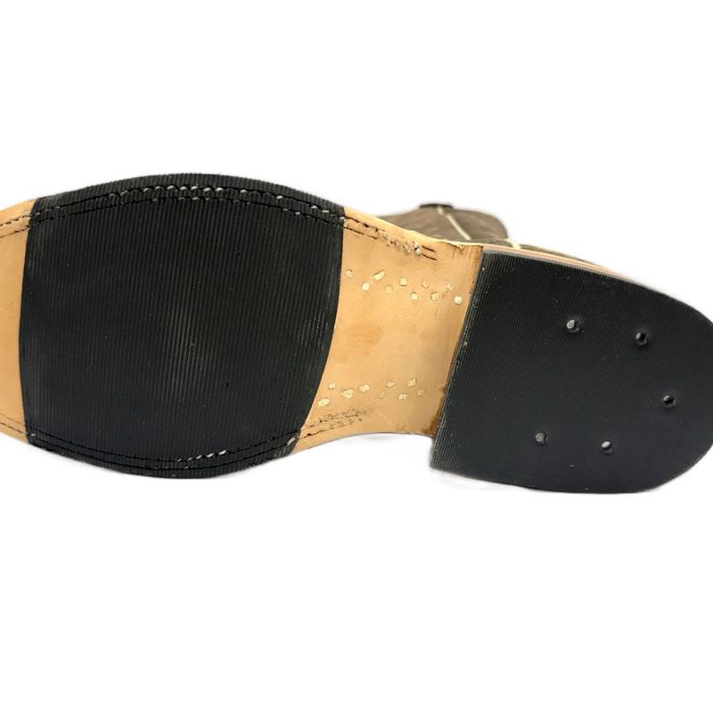 Anderson Bean Men's Boots: Rum Brown Glazed Ostrich/Brass Explosion Top (Made in Texas)