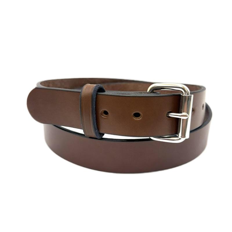 Men's Amish Leather Belt Made in USA - Brown & Black Options with Silver Buckle Sizes 30-60