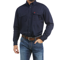 Load image into Gallery viewer, Ariat - FR Solid Work Shirt - (Navy) 10018816
